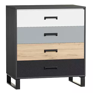 Modern Tind Drawer Unit 3D model image 1 