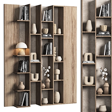 Versatile Modular Bookcase with High-Quality Textures 3D model image 1 