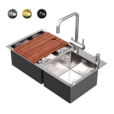 Gerhans Stainless Steel Kitchen Sink 3D model image 1 