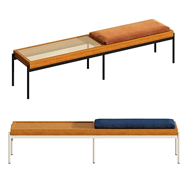 Galoya Woven Bench Collection 3D model image 1 