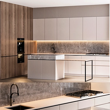 Modern Kitchen Setup: Miele, Gessi 3D model image 1 