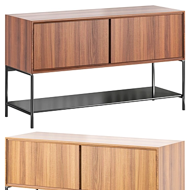 Modern Walnut Buffet 2015 Model 3D model image 1 