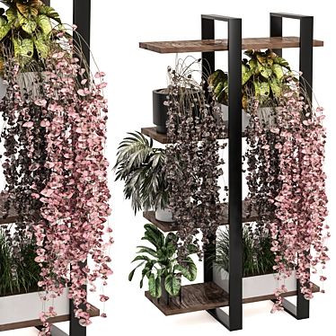 Metal Shelf Indoor Plant Set 3D model image 1 