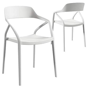 Capri White Chair with Turbosmooth 3D model image 1 