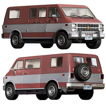  Classic 1978 Chevrolet Van Shell 3D model image 1 