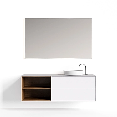 Designer Double Sink Vanity: VIVOMOBILI 3D model image 1 