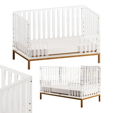 Luma Crib: Modern Nursery Elegance 3D model image 1 