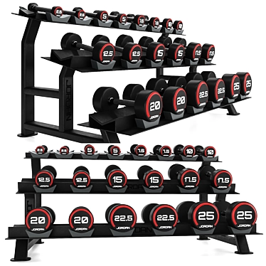 Compact Dumbbell Storage Rack 3D model image 1 