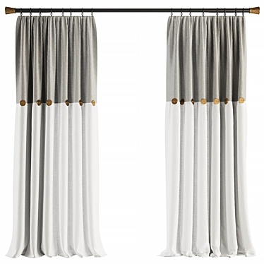 Modern Curtain Set M22 3D model image 1 