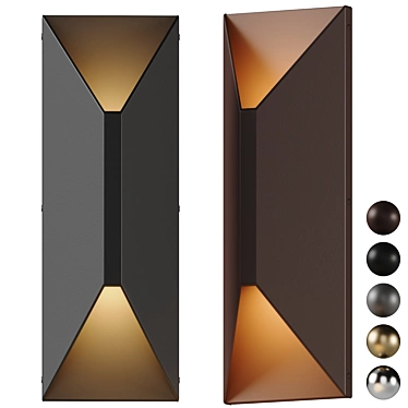 Elegant Modern Metal Outdoor Sconce 3D model image 1 