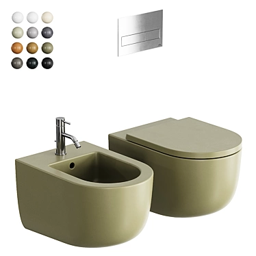 Futura Wall-Hung Toilet Bidet 3D model image 1 