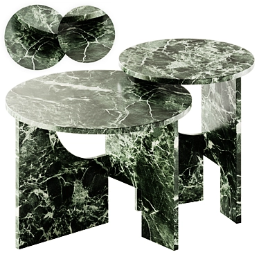 NICOLINE MARBLE Round Coffee Table 3D model image 1 