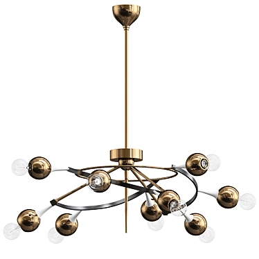 Mid-Century Orbital Chandelier Italy 3D model image 1 