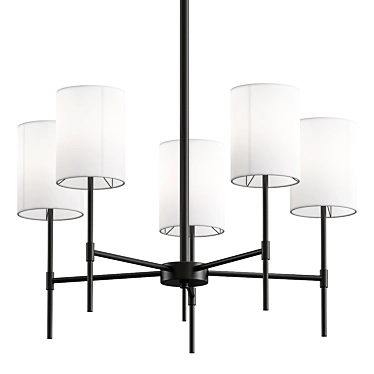 Modern Matte Black Chandelier Model 3D model image 1 