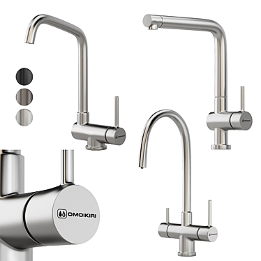 Modern Japanese Faucet Set 3 3D model image 1 