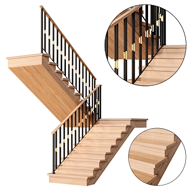 Contemporary Staircase 3D Model 3D model image 1 