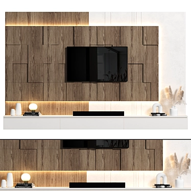 Easily Editable Modular TV Wall 3D model image 1 