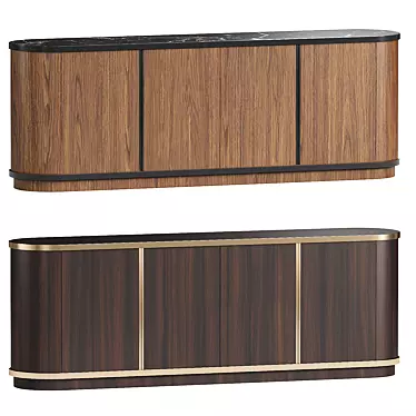 Modern Brown Wooden Sideboard Cabinet 3D model image 1 