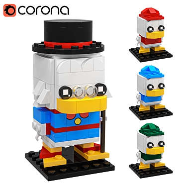 Lego Scrooge McDuck Characters 3D 3D model image 1 