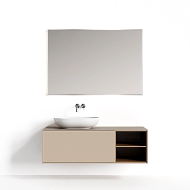 Elegant Line Hanging Vanity Set 3D model image 1 