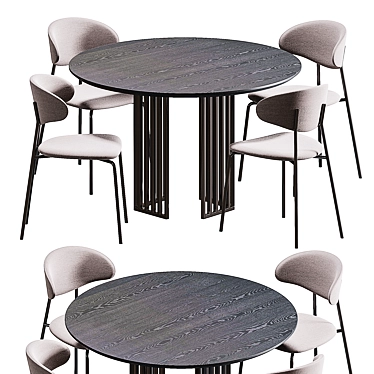 Solid Wood Extendable Dining Table 3D model image 1 