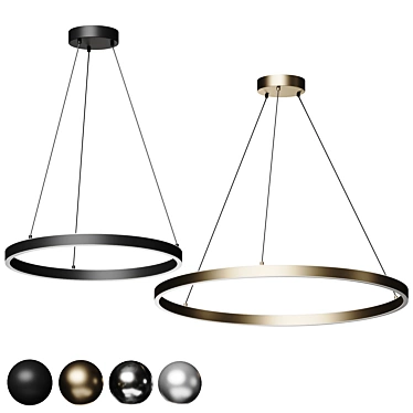 Sleek LED Pendant Light 3D model image 1 