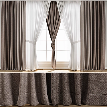  Textured Curtain Model Set 3D model image 1 