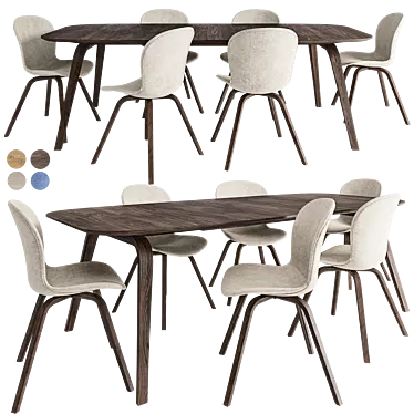 Modern Hauge Dining Set 3D model image 1 