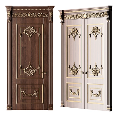 Baroque Style Classic Doors 3D model image 1 