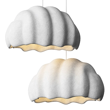 Cream Wabi Sabi Pendant Light 3D model image 1 