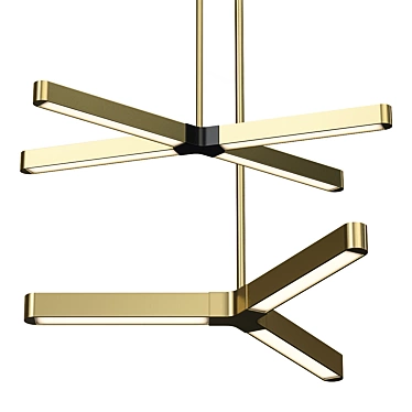 Gold Cross Pendant Light perfect 3D model image 1 