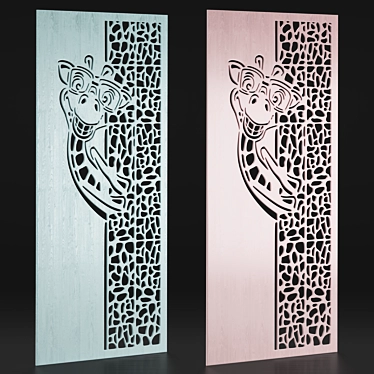 Giraffe-themed Kids' Room Panel 3D model image 1 