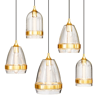 Modern Glass Vase Pendant Lamp 3D model image 1 