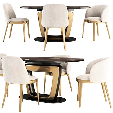 Sleek Calligaris Orbital Table Set 3D model image 1 