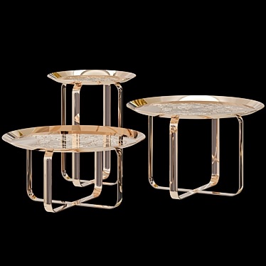 Versace Gold Side Table F0109 3D model image 1 