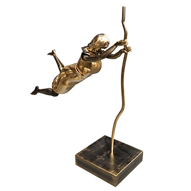 Elegant Girl Jumping Sculpture 3D model image 1 