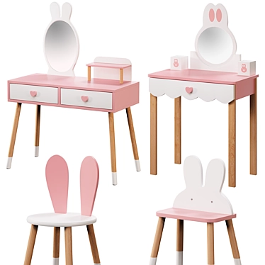 Costzon Kids Vanity Set with Mirror and chair