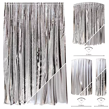 Foil Curtains Set, Variety 3D model image 1 