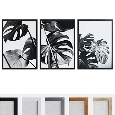 Modern Plant Picture Frame Set 3D model image 1 