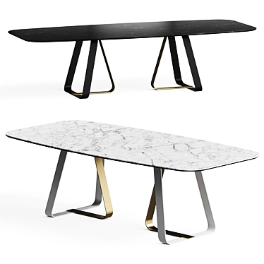 Modern Calligaris Dining Table Set 3D model image 1 