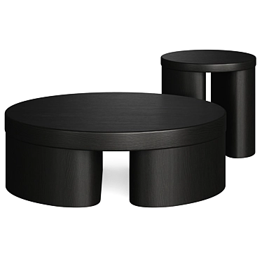 Contemporary Round Coffee Table Set 3D model image 1 