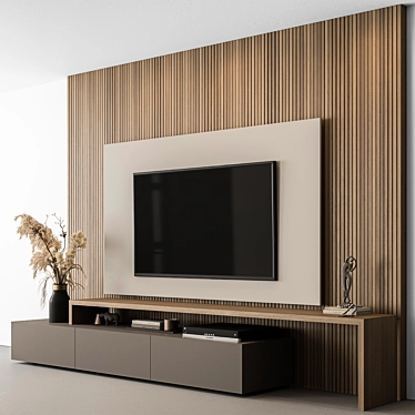  Modern TV Wall Unit Set 3D model image 1 