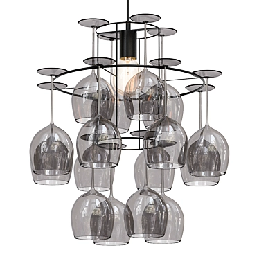 Rustic 19'' Chandelier Vintage Style 3D model image 1 