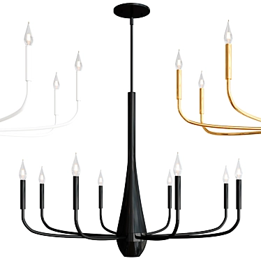 Elegant 8-Light Deela Chandelier 3D model image 1 