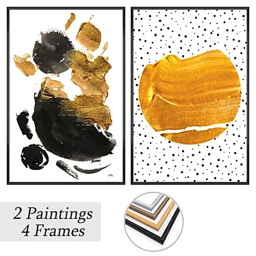 Artworks Set with Frame Options 3D model image 1 