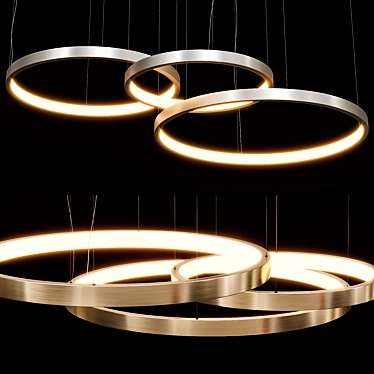 Modern Pendant Light Fixture HOOP 3D model image 1 