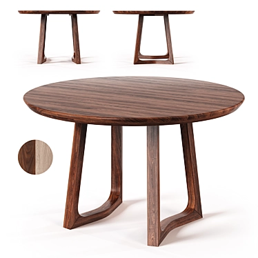 Silas Solid Wood Round Dining Table 3D model image 1 