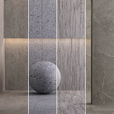 Porcelain tile Laminam Legno Venezia Fumo, Pietra Grey, Cemento Grigio, CEPPO DI BRECCIOLA GRIGIO. 3000x1000mm