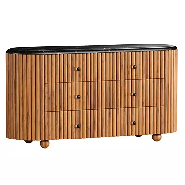 Exquisite Carlisle Six Drawer Dresser 3D model image 1 