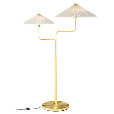 Gold Metal Base Floor Lamp 3D model image 1 